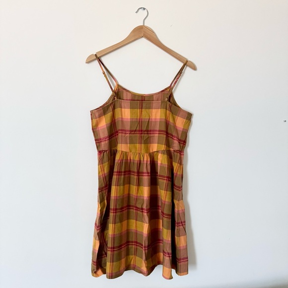 Madewell Plaid Babydoll Cami Dress Madras Spiced Olive M - Picture 9 of 12